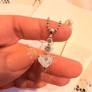 Agatha Paris beads necklace silver 925 with heart crystal